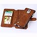Galaxy Note 4 Case, Note 4 Case, CaseUp 12 Card Slot Series - [Zipper Cash Storage] Premium Flip PU Leather Wallet Case Cover With Detachable Magnetic Hard Case For Samsung Galaxy Note 4 - Brown