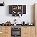 Yaheetech Bathroom/Kitchen Wall Mounted Cabinet Double Door & Hanging Bar Storage Cupboard, Espresso