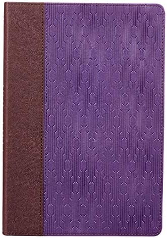KJV Holy Bible, Thinline Large Print, Purple and Brown Faux Leather w/Ribbon Marker, Red Letter, King James Version