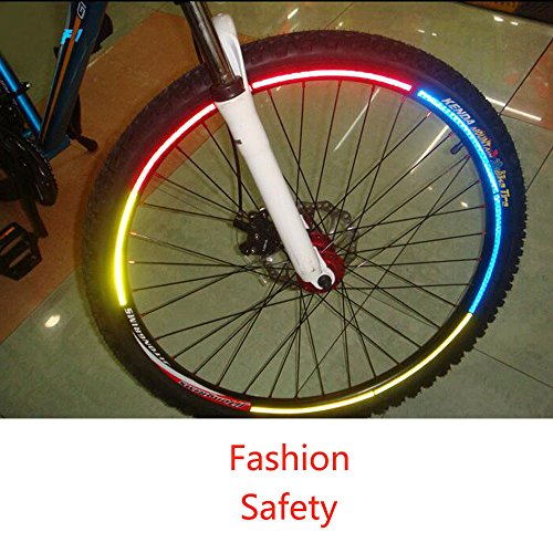 image for YESON Fluorescent Bicycle Sticker Wheel Rim Reflective Stickers Decals