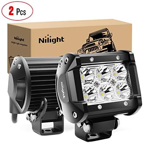 Nilight – 60001SB Led Pods 2PCS 18W 1260LM Spot Led Off Road Lights Super Bright Driving Fog Light Boat Lights Driving Lights Led Work Light SUV Jeep Lamp, 2 Years Warranty Nilight – 60001SB Led Pods 2PCS 18W 1260LM Spot Led Off Road Lights Super Bright Driving Fog Light Boat Lights Driving Lights Led Work Light SUV Jeep Lamp, 2 Years Warranty