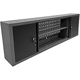 JZD Metal Wall Mount Cabinet with Two Lockable Doors & One Removable Shelf, 59" Large Durable Construction Cabinet for Workshop Storage Solutions