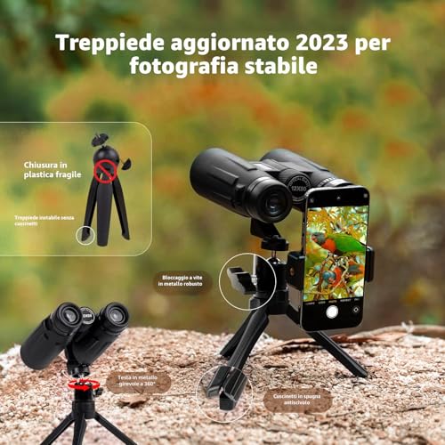 Usogood Professional 12 x 50 Binoculars for Adults- BaK4 Prisms and FMC Lens, Powerful Binoculars for Birdwatching, Hunting, Hiking with Tripod Adapter