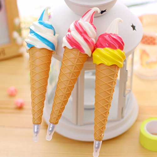 NUOLUX 6 Pcs Assorted Cute Ice Cream Pen Creative Ballpoint Pen Toy Pen