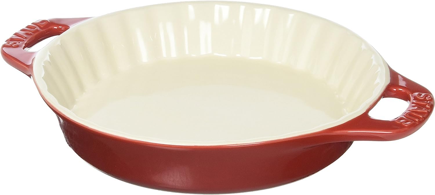 STAUB Ceramic Bakeware-Pie-Pans Dish, 9-inch, Cherry