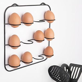 Wire Egg Rack Amazon.com: Wall-Mounted Black Metal Wire Farm Egg Rack - Holds up to ...
