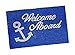 Lalizas PVC Welcome Mat, 15.7 x 23.6-Inch, Blue with golden Text