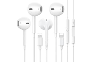 EALITAK 2 Packs Apple Earbuds for iPhone Headphones Wired Lightning Earphones [Apple MFi Certified] (Built-in Mic and Volume Control) Noise Cancelling Headphones for iPhone 14/13/12/11/XR/XS/X/8/7/Pro/Pro Max