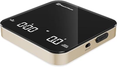 Maestri House Rechargeable Mini Coffee Scale with Timer, 2kg/0.1g