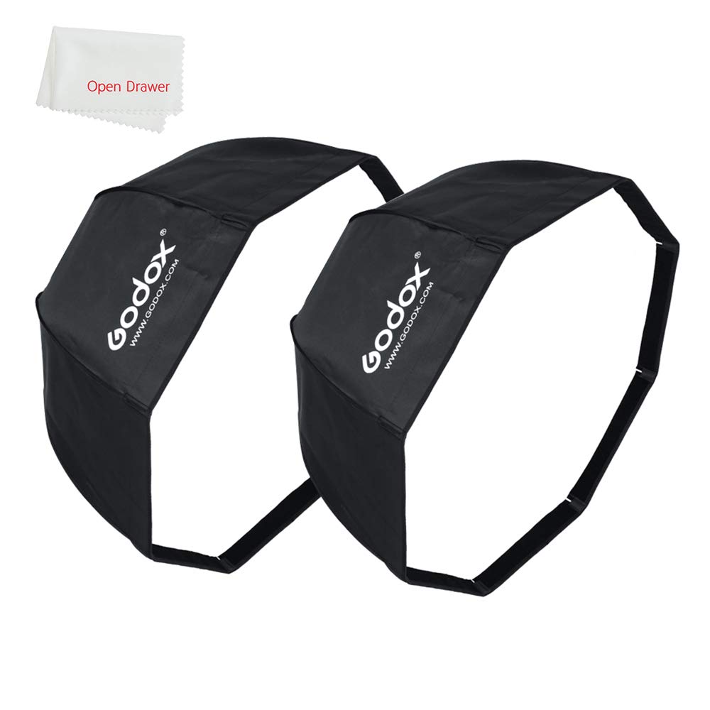 Godox 2 Pieces 95cm/37.5" Umbrella Octagon Softbox with Carry Bag Compatible Studio Flash, Speedlite Portable Umbrella Softbox