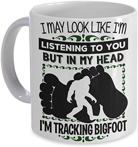 Bigfoot Coffee Mug - In My Head I'm Tracking Bigfoot! - Funny Sasquatch Bigfoot Gift Coffee Cup Mug PicksPlace