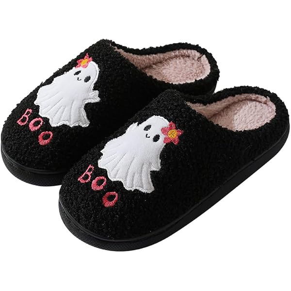 Unisex Novelty Slippers FAYUEKEY Zombie House Fuzzy Slippers - Unisex Halloween Scary Plush Slipper Shoes For Men & Women Plush Horror Slippers-138704
