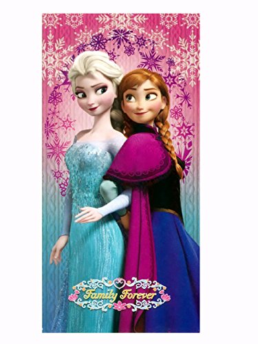 Disney beach towel frozen ana and elsa pink beach towel 100% cott…