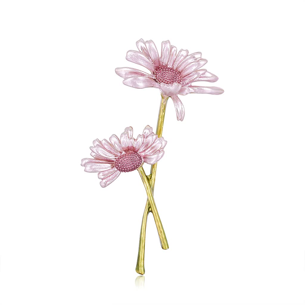 COLLECT COLLECT Women's Brooch, Alloy Brooch, Flower Brooch for Women Girls, Colourful Brooches Light Pink Chrysanthemum