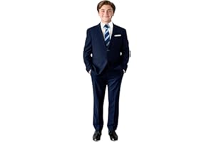 PACOROMANO Boys Suit Set with Suspenders, Suit with 3 Versions-Regular, Slim and Husky