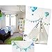 3.3 Meters / 10.8 Feet Triangle Pennant Flags Vintage Bunting Floral Cotton Banner Kit Pennant Garland for Wedding,Festivals,Nursery,Outdoor Pennant Hanging Decoration (Blue Green)
