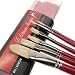Oil Acrylic Paint Brushes Set. 100% Natural Chungking Hog Hair Bristle in Portable Organizer Plastic Container. 6pc Filbert Flat and Round Paintbrush Gift Kit. primary