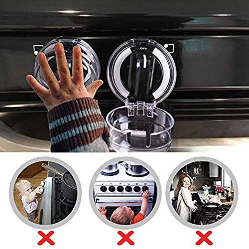 8 Pieces Clear Stove Knob Safety Covers for Gas Stove Child Safety Guards for Burn & Fire Protection, Large Universal Design - Baby Proofing Your Oven Knob Cover & Child Proof Kit - Thumbnail 5