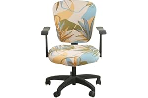 Jinzio Computer Office Chair Cover - Split Protective & Stretchable Cloth Polyester Universal Desk Task Chair Chair Covers Stretch Rotating Chair Slipcover (Autumn)