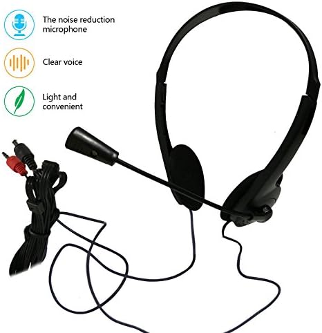 Wired Stereo Headset PC Headphone with Microphone 3.5mm Computer Earphones Noise Cancelling Business Headsets for Skype Call Center Phones PC Laptops MP3 MP4 Player Kids Men Women (headphone with mic)