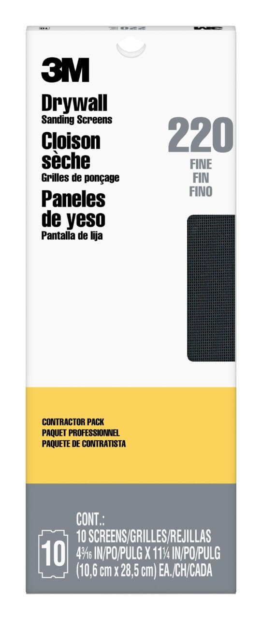 3M 99436 Drywall Sanding Screens Pro-Pak, 220-Grit, Black, 4-3/16 in x 11-1/4 in — image 1