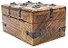 Pirate Treasure Chest Large Wooden Box Iron Skeleton Lock Wood Storage Decorative Keepsake Chests 6.5x4x3.5 Well Pack Box