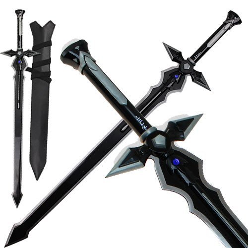 Dream2reality Cosplay sword art online Kirigaya Kazuto kirito Black - Dark Repulser Medium Carbon Steel Sword