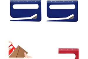 QITELL Envelope Opener 2025 New Letter Opener Envelope Slitter, Letter Opener with Concealed Blade, Letter Openers with Scale, Magnifying Glass, Wrapping Paper Cutter Tool for Home (Blue-2pcs)