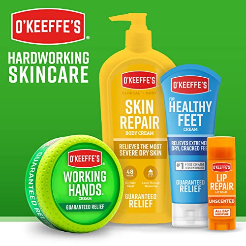 O’KEEFFE’S FOR HEALTHY FEET FOOT CREAM; GUARANTEED RELIEF FOR EXTREMELY DRY; CRACKED FEET; INSTANTLY BOOSTS MOISTURE LEVELS; 6.4 OUNCE JAR; VALUE SIZE; (PACK OF 1)