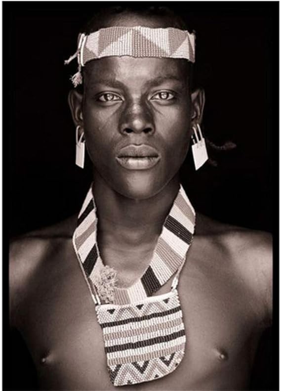 arteWOODS Hombre Africano Arte de la Pared Retrato Decoración del hogar