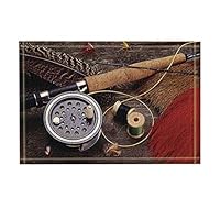 Atokker Fishing Decor Fishing Gear Rod Pole Angle Bath Rugs Non-Slip Doormat Floor Entryways Indoor Front Door Mat Kids Bath Mat Bathroom Accessories