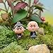CosCosX Miniature Fairy Garden Grandpa&Grandma Ornament Bonsai Doll Dollhouse Plant Pot Figurine DIY Outdoor Desktop Decor Crafts Home Decoration