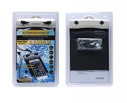 EXTREMEWORLD Dry Bag TPU Waterproof Case Bag for Outdoor Sports for Smart Phone Apple iPhone 6S, 6, 6S Plus, SE, 5S, Cellphone, S6 Note 7 5, HTC LG Sony - Black (4.7\