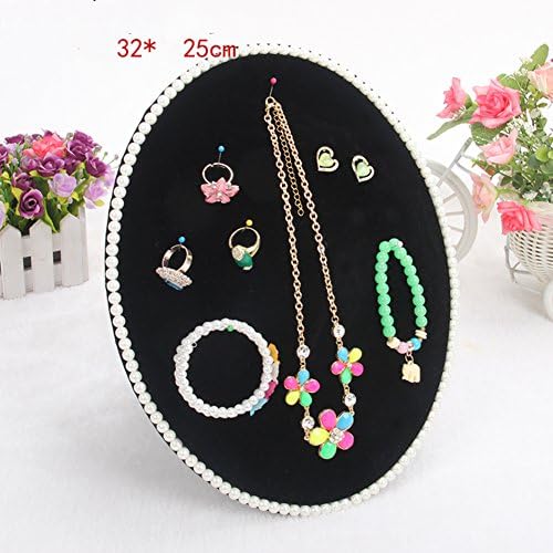 Pearl jewelry display stand,Velvet earring display tray jewelry showcase organizer holder with pearls Vintage jewelry holder organizer-F