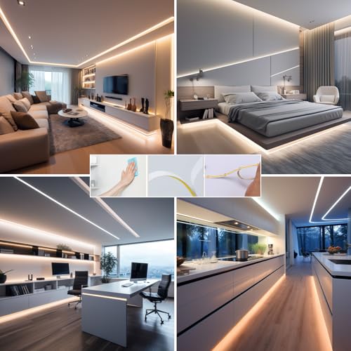 BENLUN CCT COB LED Strip 24V 20M (10M x 2), 2700K-6500K White Adjustable LED Strip, 10W/M CRI 93 Dimmable LED Strip, Remote Control and Power Supply Included, for Bedroom, Kitchen