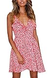 Angashion Womens Dresses - Sexy Elegant Ruffle Cap Sleeve Backless Bodycon Cocktail Evening Party Midi Mermaid Dress