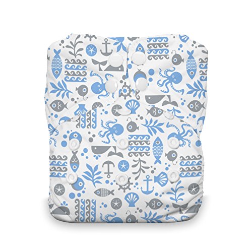 Thirsties snap natural one size all in one, ocean life