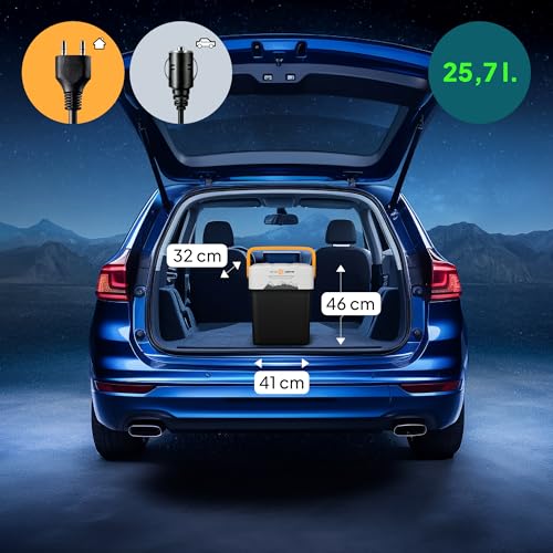 peme Car Electric Cool Box for Camping Fridge Electric Freezer Large Car Fridge Cool Box Cooler Freezer Box with Power Socket Car Fridge Freezer Box 12V 220 240V 25.7L - Essential