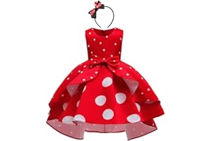 IBTOM CASTLE Baby Girl Polka Dots Princess Costume Birthday Fancy Dress up Party Cosplay Ears Dance Clothing Set