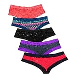 Fiori Women's Sexy Hipster Cheeky Lace Panty ( Pack of 5 ) (Small (pack of 5), Multicolor 3)