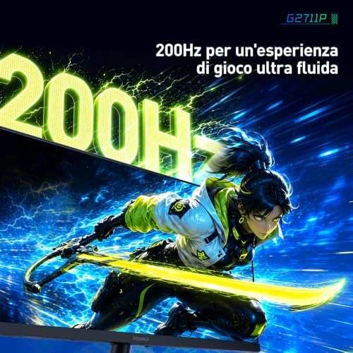 Monitor Gaming 27 Pollici HDR400 200Hz IPS FHD Schermo PC G2711P