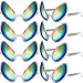 Bememo 12 Pairs Alien Glasses Silver Alien Sunglasses Plastic Alien Sunglasses Party Favors Glasses with Lens for Adults