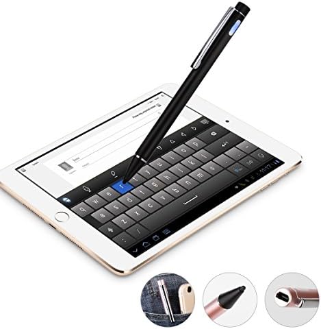 Active Stylus Aluminum Pen- Most Capacitive Touch Stylus Fine Point of 2.0mm Black- for Surfaces, Smart Phones, iPad, iPhone, Samsung, Android Tablets, Tablet PC, Windows 8 &amp; 10, LiBangTai