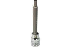 Dynamic Tools 3/8-Inch Drive Metric Hex Head, 6-Millimeter Long Bit, Chrome Finish Socket