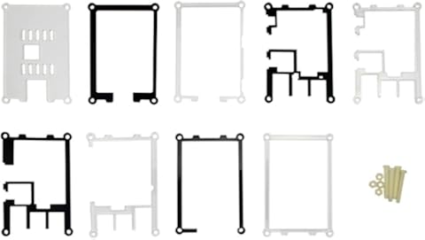 ZTH 9 Capas Caja de acrílico Caja de Carcasa con Ventilador de refrigeración for Raspberry pi 3 (Negro) (Color : Black)