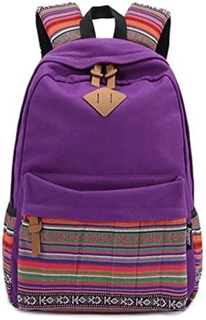 Causal Style Lightweight Canvas Laptop Bag backpacks Shoulder Bag Purple