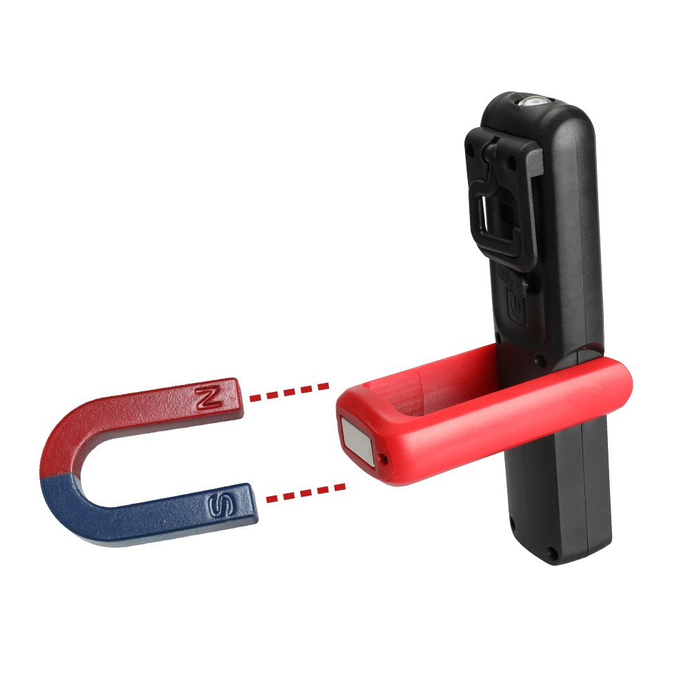 Three trees LED Cordless Work Light COB Rechargeable Portable Hand Held Work Lamp With Hanging Hook, Magnetic Holders, 1200mAh Charging, Multifunction Flashlight (red)