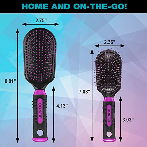 Conair Salon Results Hairbrush Set, Wire Bristles and Cushion Base