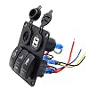 POTO-Car-5-Gang-Waterproof-Car-Auto-Boat-Marine-LED-Rocker-Panel-Switch-Circuit-Breakers-with-Dual-USB-Power-Charger-Adapter-for-RV-Car-Boat