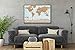 Scratch Off World Map by Voyager Zone - Made in USA - 24x36 Extra Large Size Wall Poster - High Detail Cartography - Premium Spot On Gold Scratch Layer - Scratch-Off Tool and Travel E-Book
